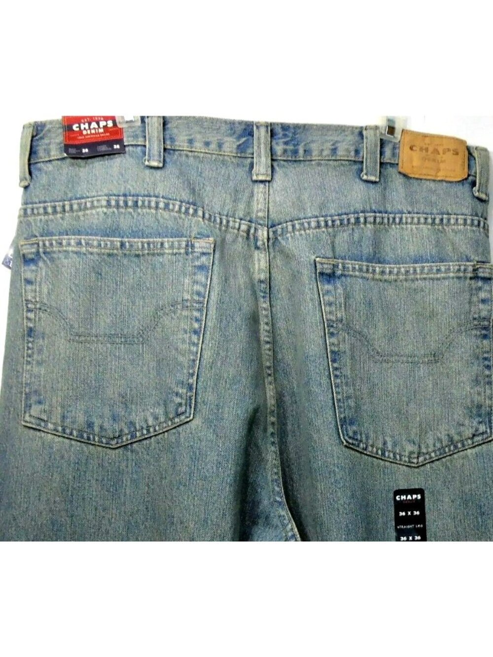 Chaps 36 x36 Big and Tall Straight Leg Light Washed Denim Jeans Big and Tall NWT